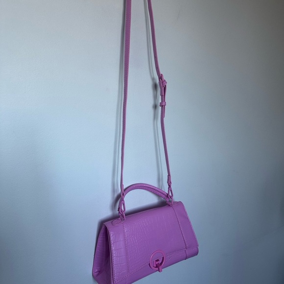 Call It Spring Pink Textured Top Handle Bag with Long Strap Barbie - Picture 11 of 12